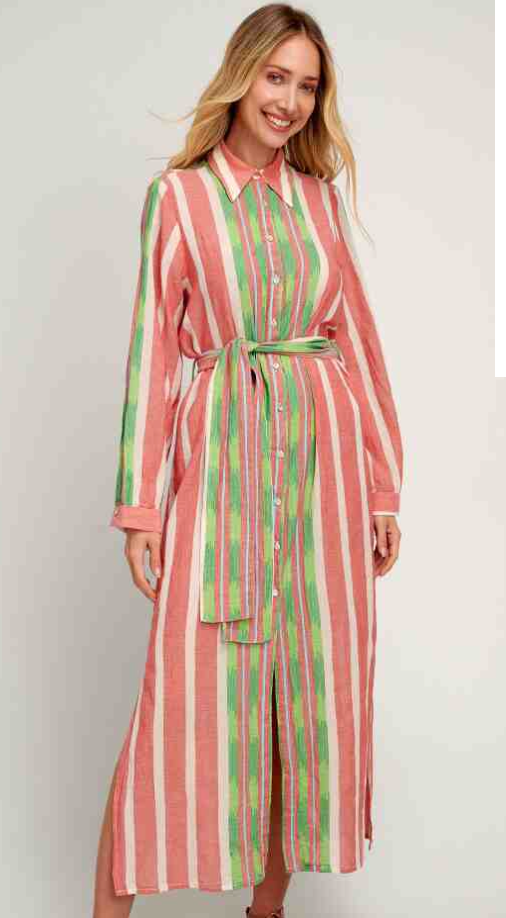 Pearl and Caviar Zakar Shirt Dress Red