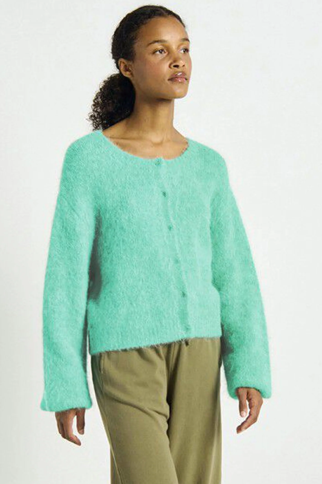 American Vintage Niby Cardigan Mint Syrup Melange