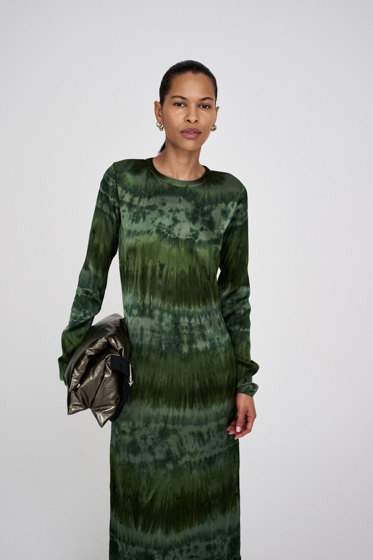 Rabens Saloner Cessilla Dress Bottle Green combo
