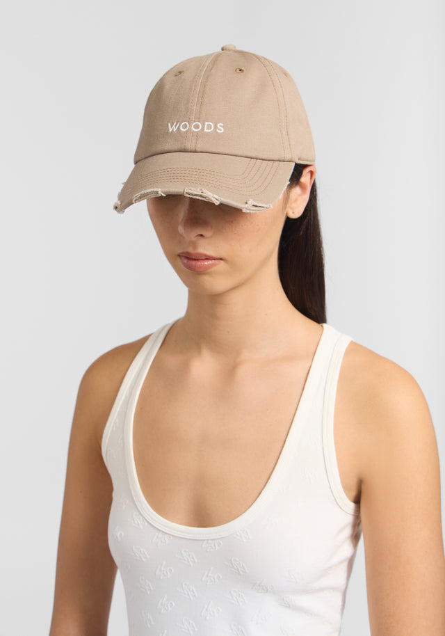 Woods Distressed Cap - Latte