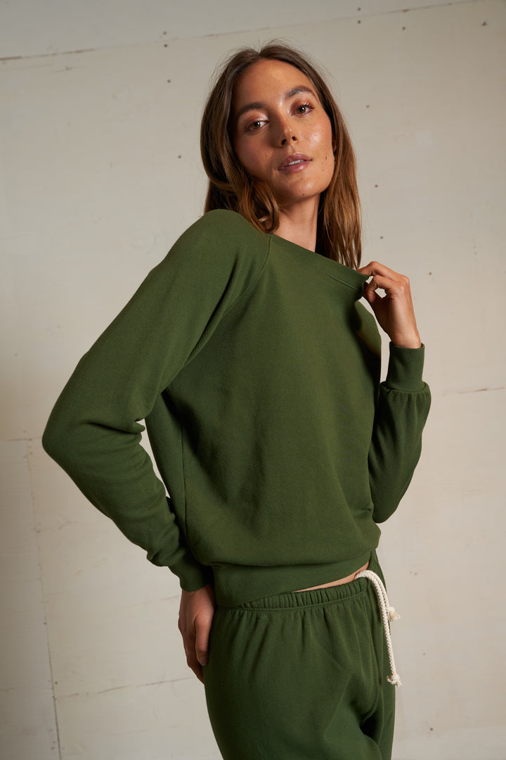 Perfect White Tee Alexi French Terry Sweatshirt Fern Greem