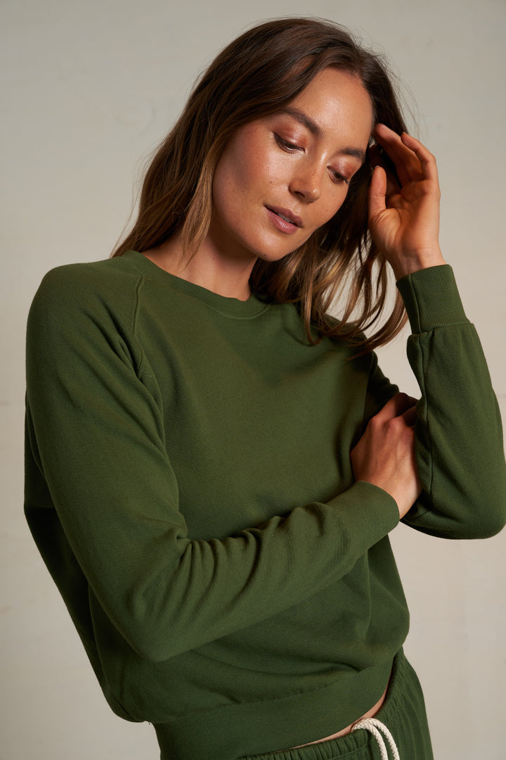 Perfect White Tee Alexi French Terry Sweatshirt Fern Greem