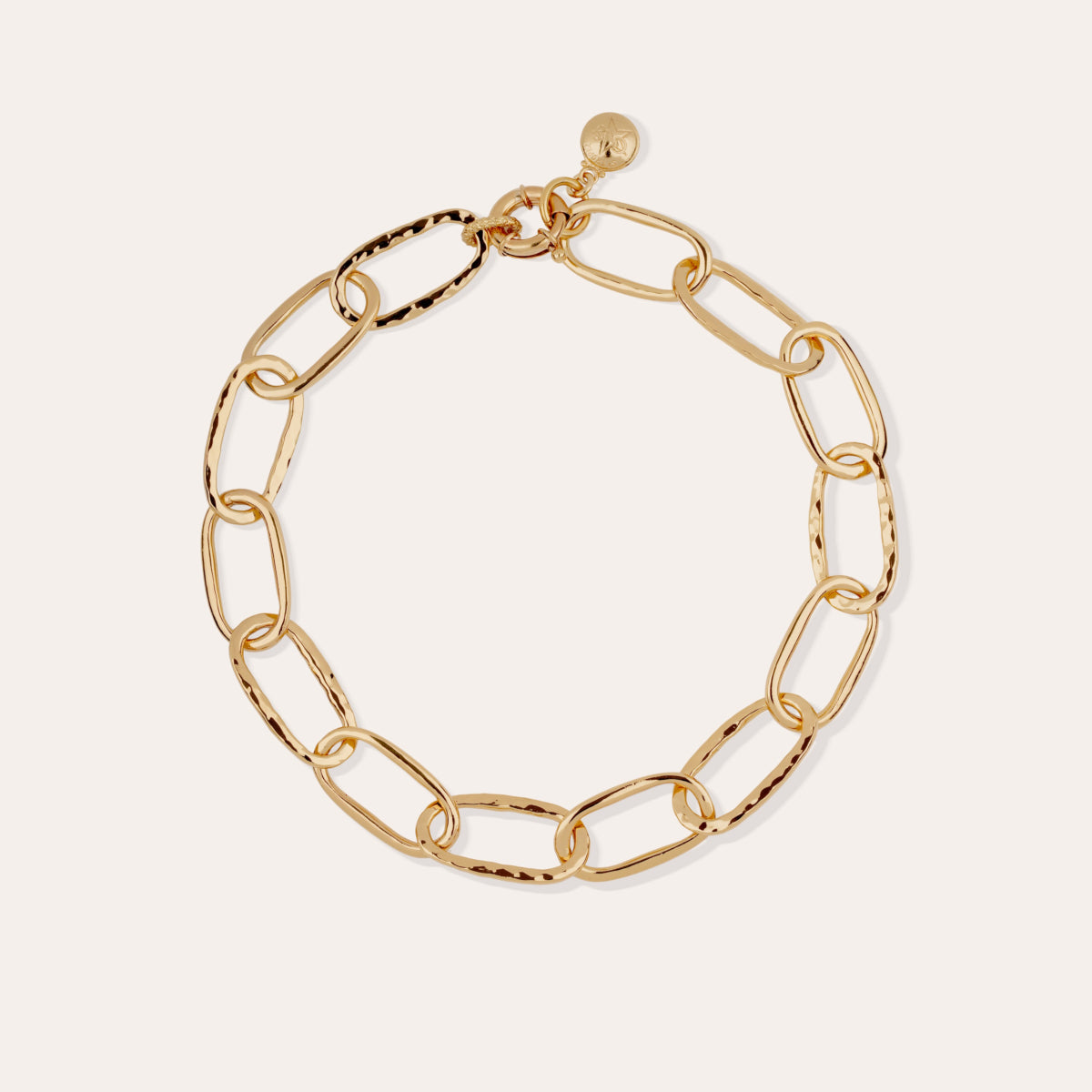 Gas Bijoux Maille Oval Necklace Large Size Gold Plated