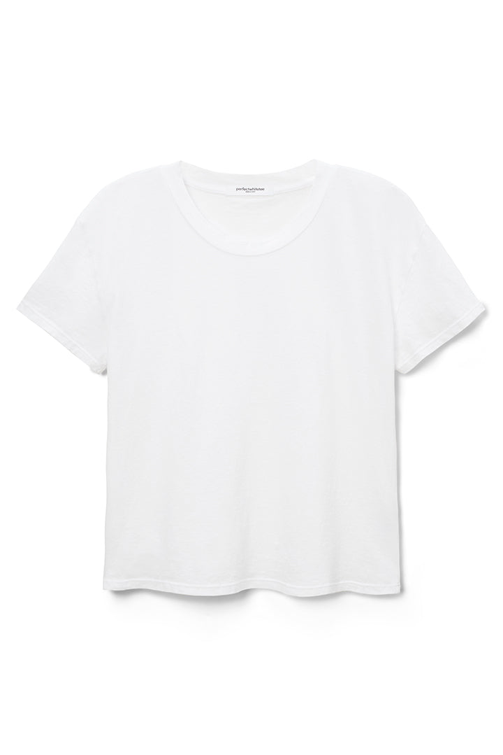 Perfect White Tee Harley Cotton Short Sleeve Crew Tee - White