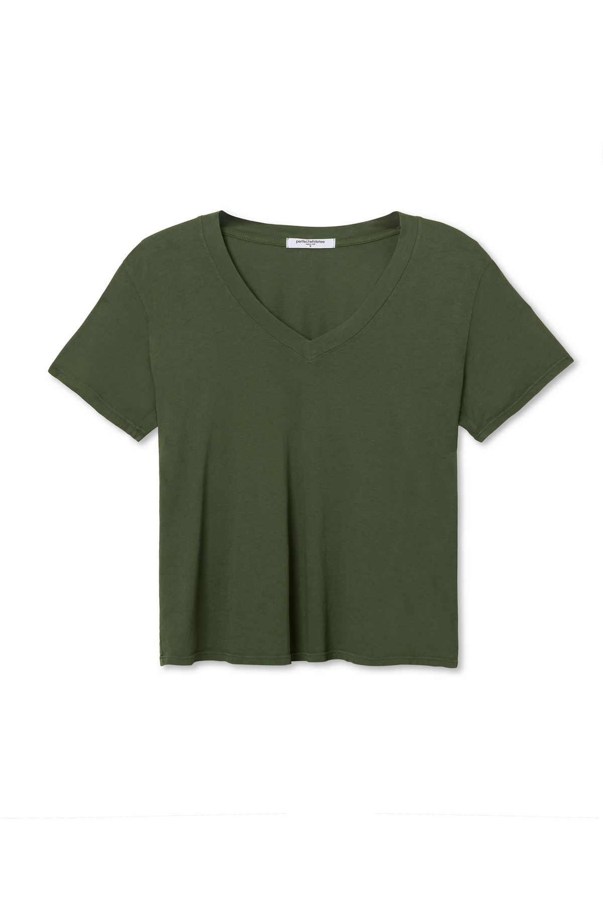 Perfect White Tee Hendrix V Neck Tee -Fern Green