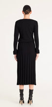 Load image into Gallery viewer, Cable Merino Pleated Dress Black