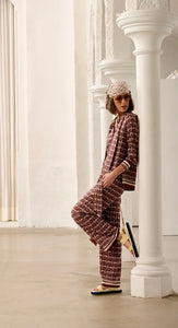 Le Stripe - L’insignia silk pant - Raisin