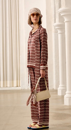 Le Stripe - L’insignia silk pant - Raisin