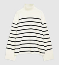 Load image into Gallery viewer, Anine Bing Courtney Sweater Ivory and Black Stripe