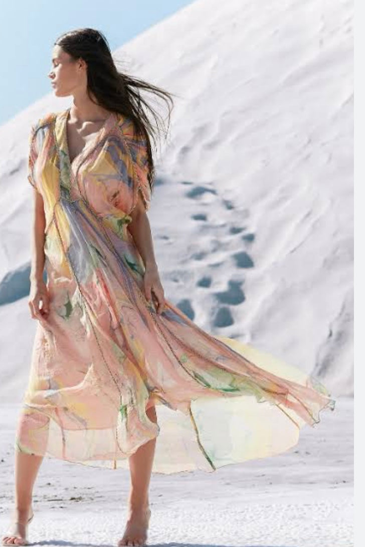 Mes Demoiselles Paris Dress Wave Teahupo Multicolour