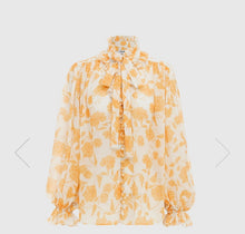 Load image into Gallery viewer, Leo Lin - Faye Tie neck Blouse Anenome Print in Ginger