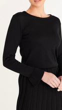 Load image into Gallery viewer, Cable Merino Pleated Dress Black