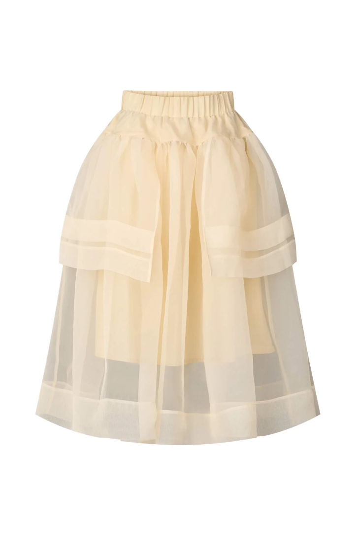 Rabens Saloner Falka Organza Skirt Bisque