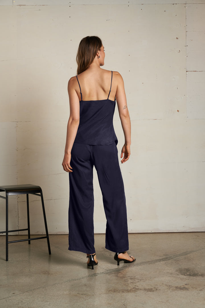 Perfect White Tee Linda Tencel Bias Cut Cami - Navy