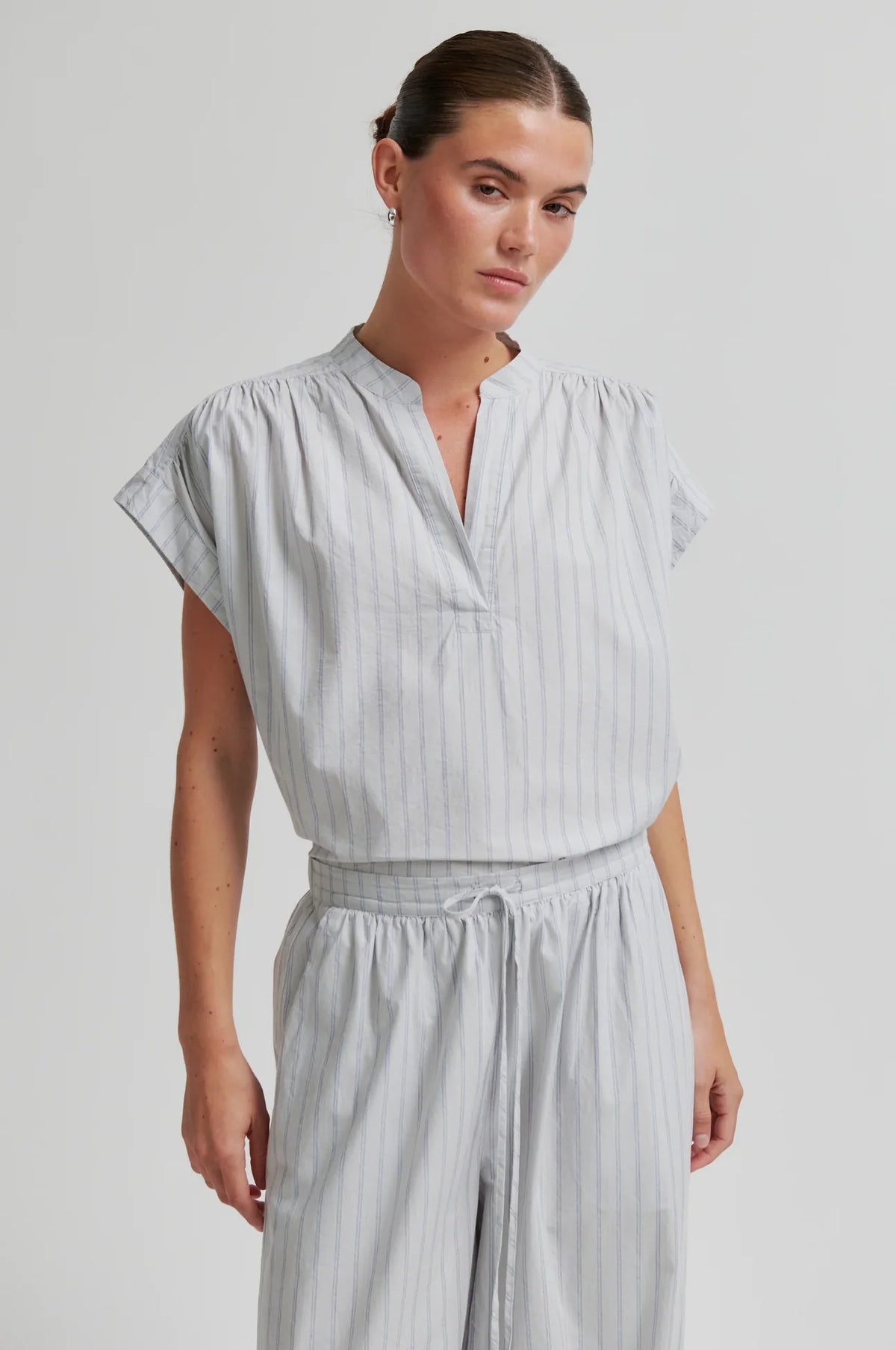 Second Female Sarisa Stripe SS Top Cashmere Blue
