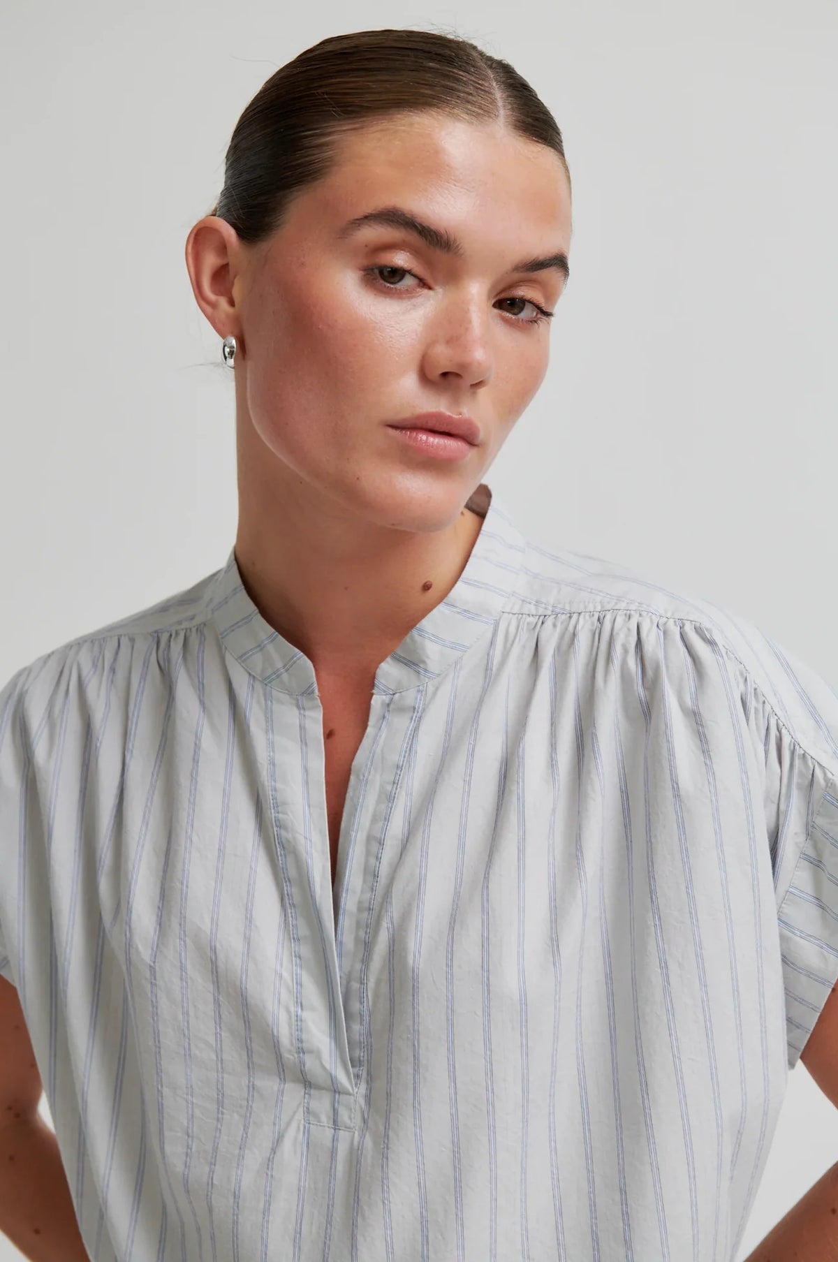 Second Female Sarisa Stripe SS Top Cashmere Blue