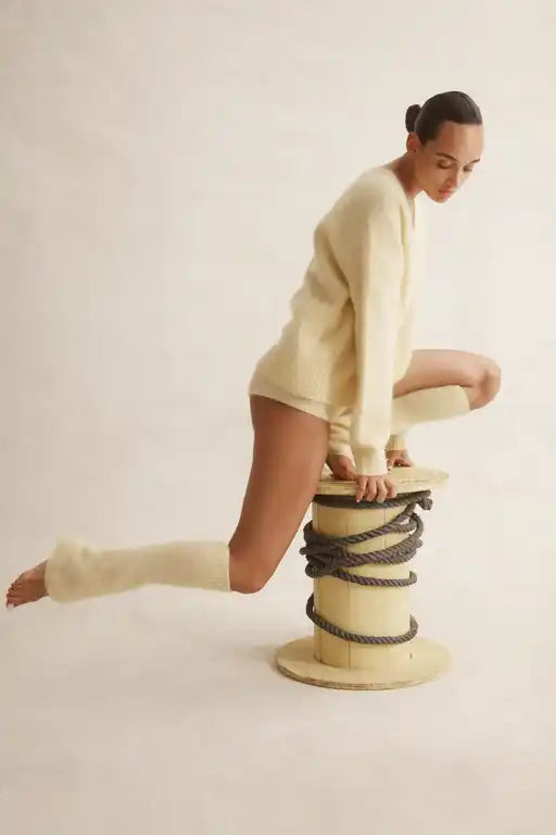 Cable Colour Me V Jumper - Butter