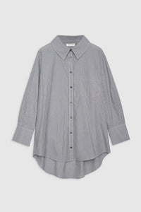 Anine Bing Mika Shirt Grey and White Stripe