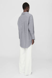 Anine Bing Mika Shirt Grey and White Stripe