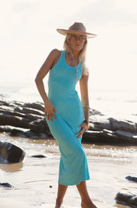 Araminta James Ibiza Terry Cutout Dress Baby Aqua