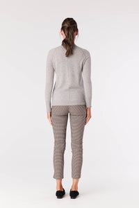 Cable Pure Cashmere Crew Jumper Grey Marle