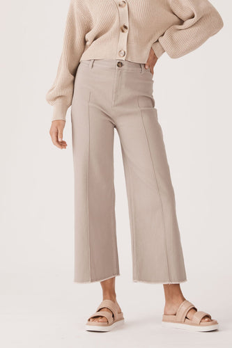 Cable Kendall Drill Wide Leg Pant Stone