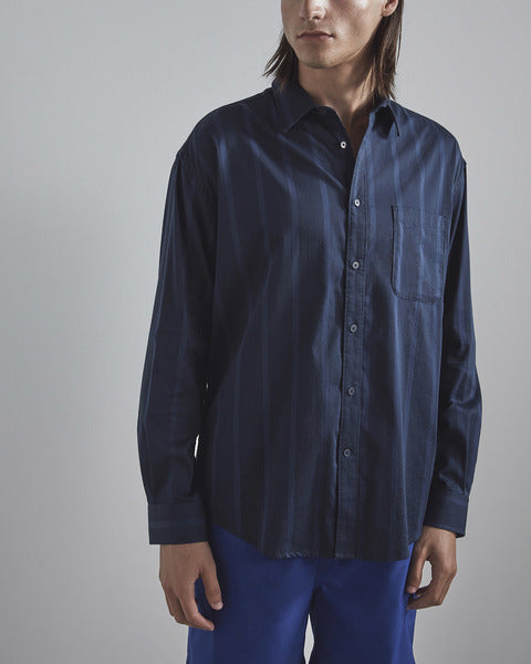 NN07 Deon Shirt in Blue Stripe