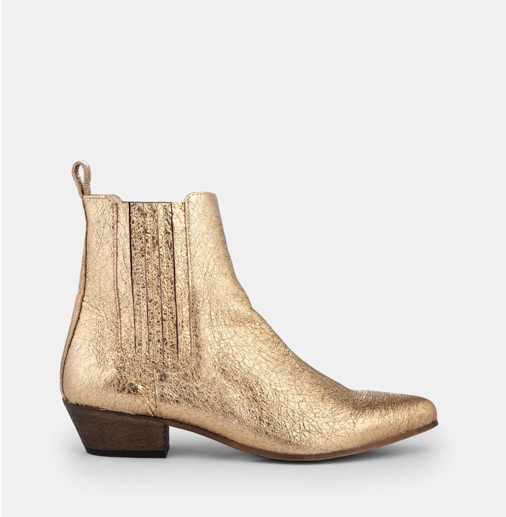 Ivy Lee Bailey Boot Crackled Gold Metallic