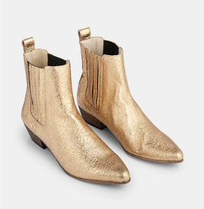 Ivy Lee Bailey Boot Crackled Gold Metallic