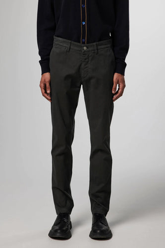No Nationality Marco Slim Cotton Chino in Khaki Grey
