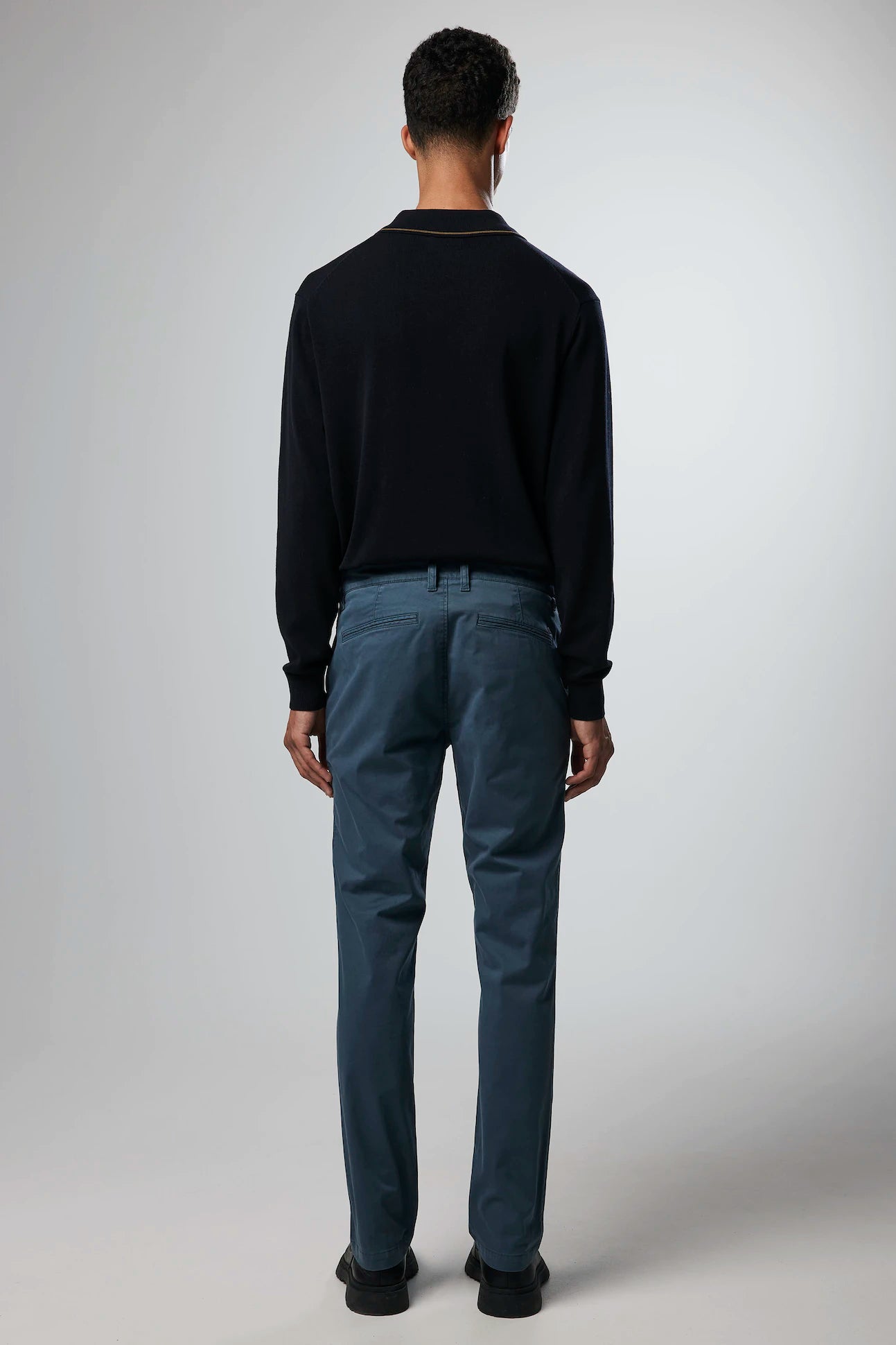 No Nationality Marco Slim Cotton Chino Sea Blue