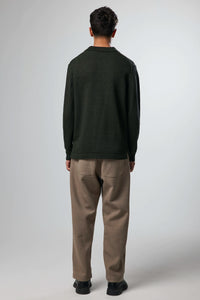 NN07 Vito Cotton Blend Polo Sweater in Olive Green