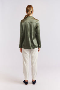 Alessandra Primrose Silk Shirt Fern