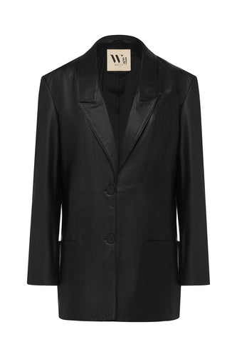 West 14th Broome Leather Blazer Black