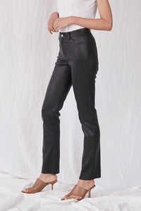 West 14th - Stanton Straight Leg Black Stretch Leather Pants