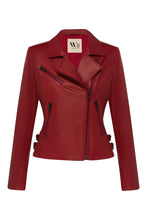 Load image into Gallery viewer, West 14th New Yorker Lambskin Jacket Red