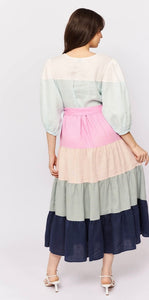 Alessandra Jitterbug Dress in Pastel Linen