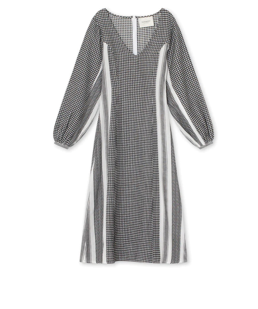 Summery Copenhagen Freya Long Dress in Whisper White/Black