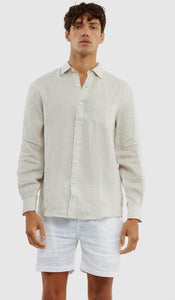 ORTC Linen Sand Check Shirt
