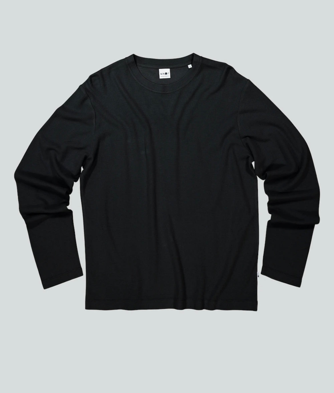 No Nationality Clive Cotton Blend Long Sleeve Tee in Black