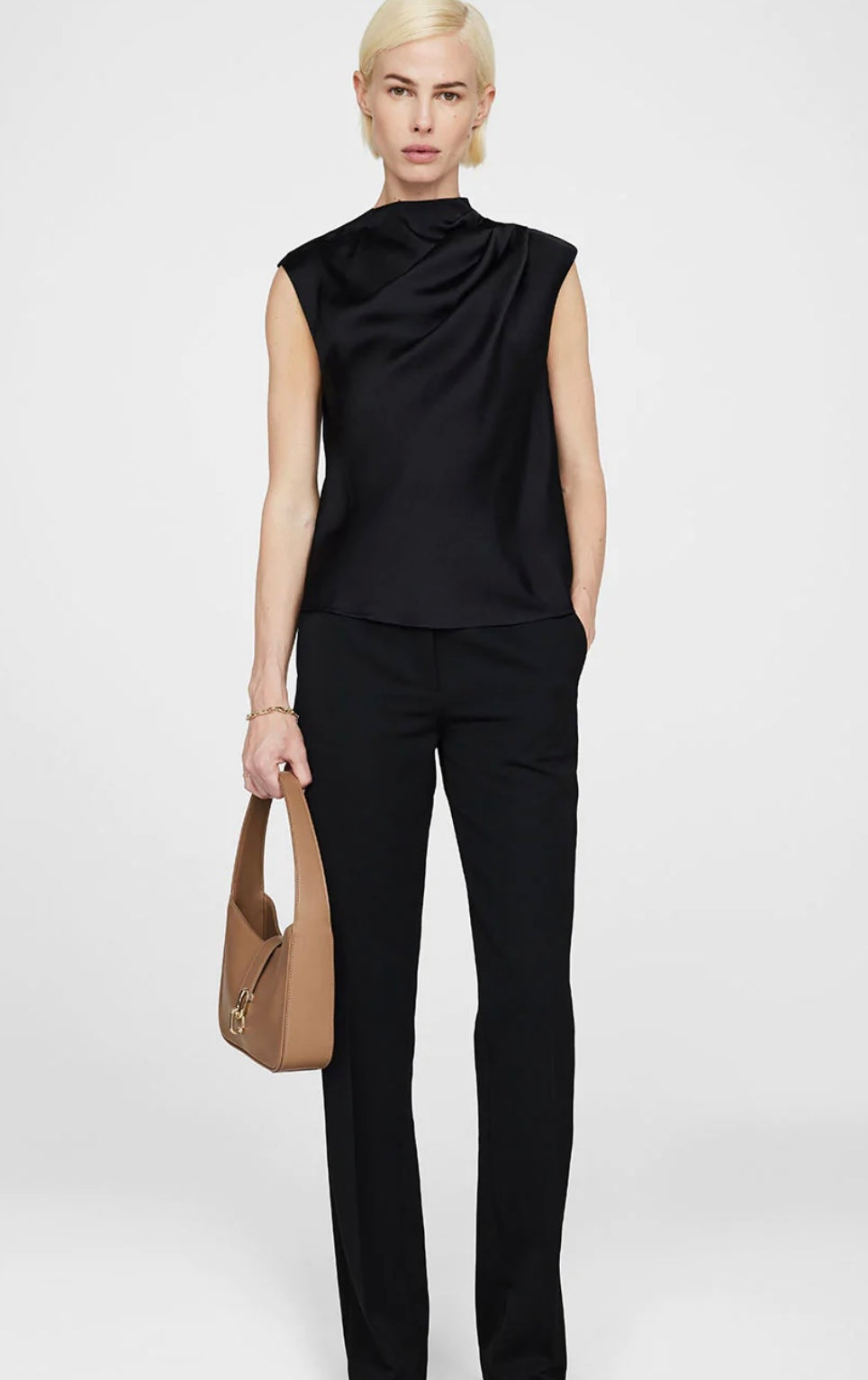 Anine Bing Teegan Top In Black Deluxe Lorne