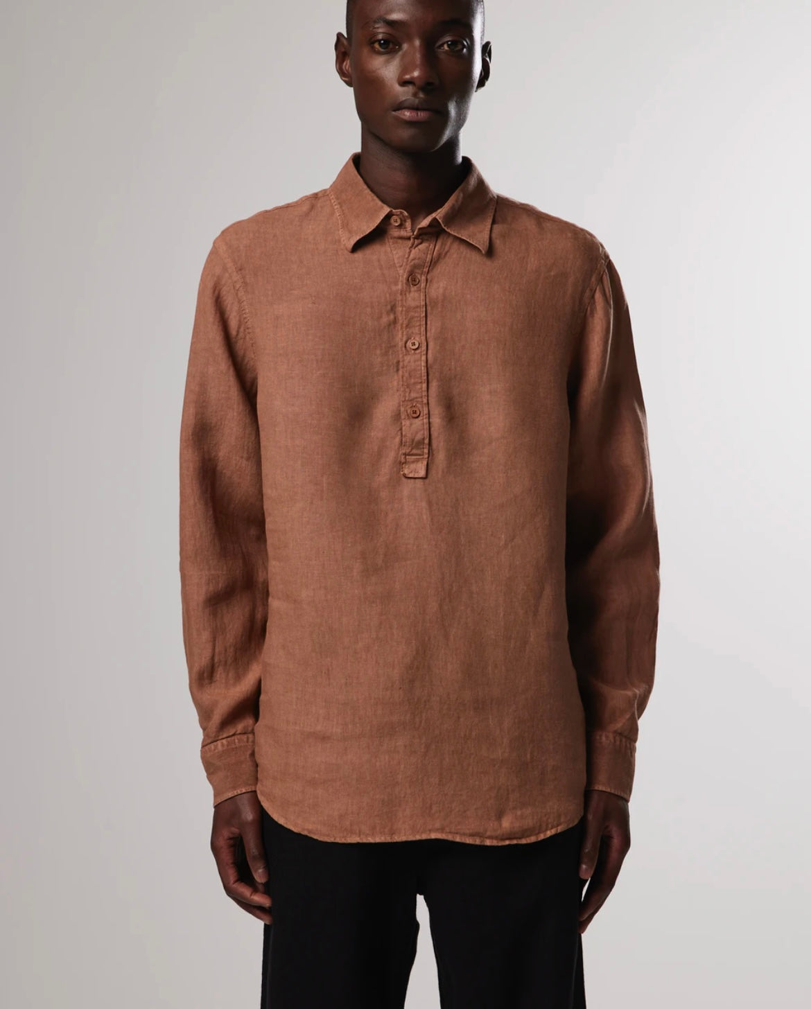No Nationality Sune Regular Linen Shirt in Nougat