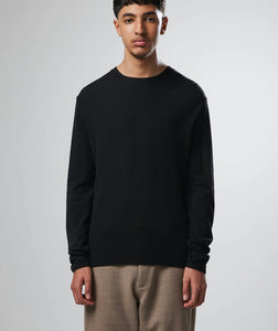 No Nationality Clive Cotton Blend Long Sleeve Tee in Black