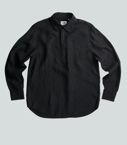 No Nationality Sune Regular Linen shirt in Black