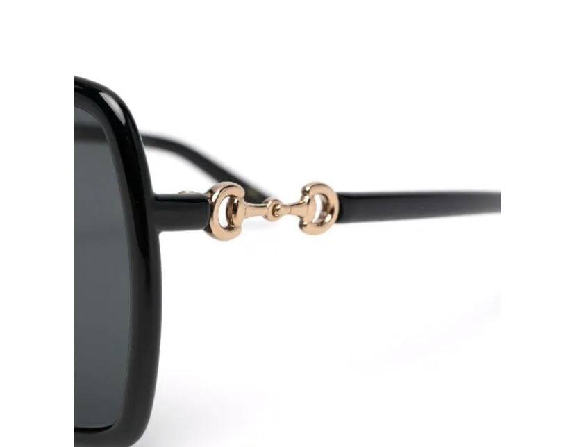 GUCCI Horsebit Square Framed Sunglasses in Black