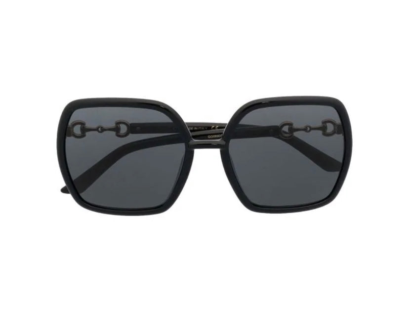 GUCCI Horsebit Square Framed Sunglasses in Black