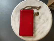 Load image into Gallery viewer, Dylan Kain Leather Clutch/Wallet with Gold Chain - Red