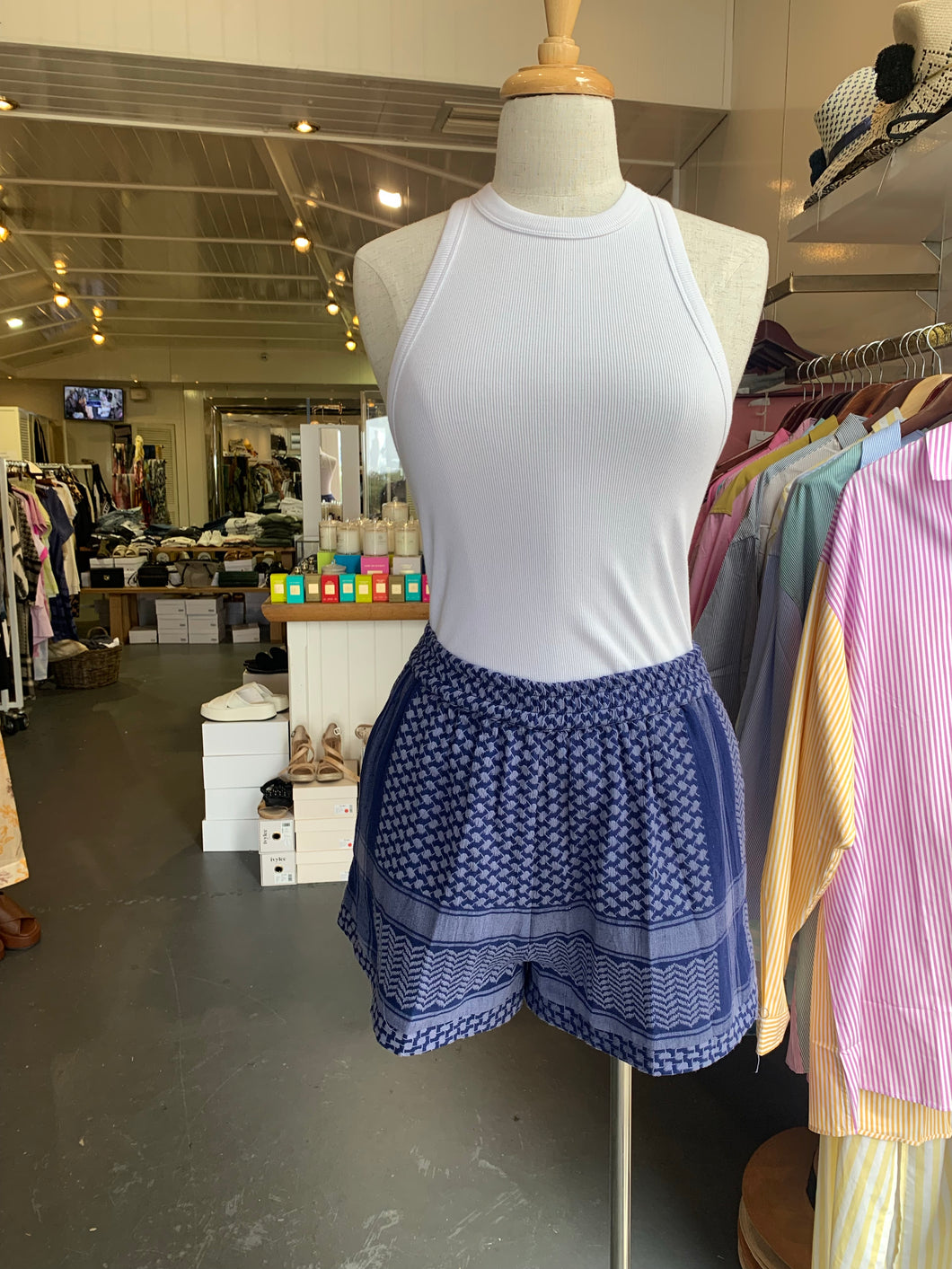 Summery Copenhagen Shorts  - Blueprint /Lavender Violet