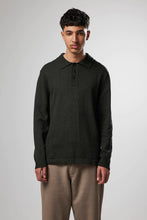 Load image into Gallery viewer, No Nationality Vito Cotton Blend Polo Sweater in Navy