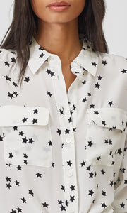 Equipment - Slim Signature Silk shirt In Bright White Star
